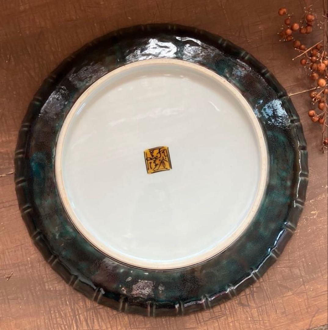 古美術　九谷焼　大皿　縁起物　鳥　希少　蔵出し　お正月　青手