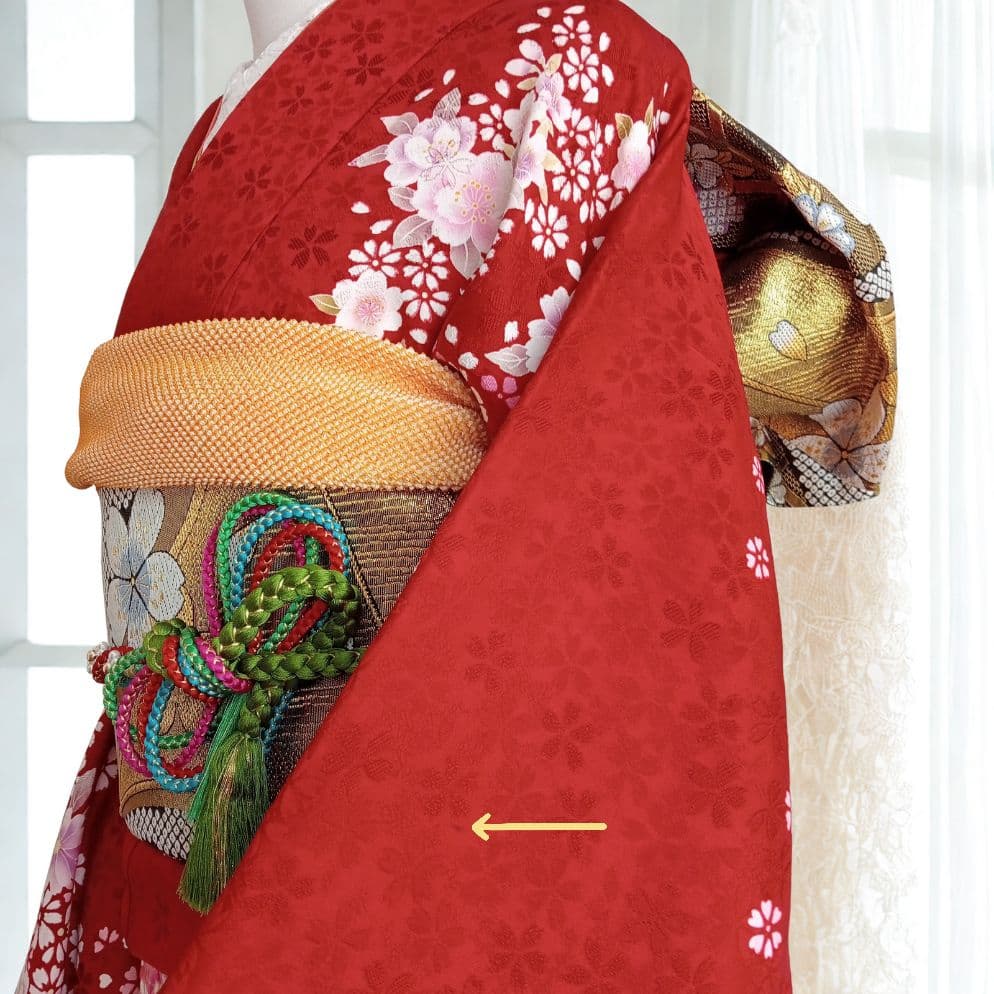 ★新年特価！値下げ★一蔵 正絹赤振袖6点セット｜桜模様入り│成人式・前撮り