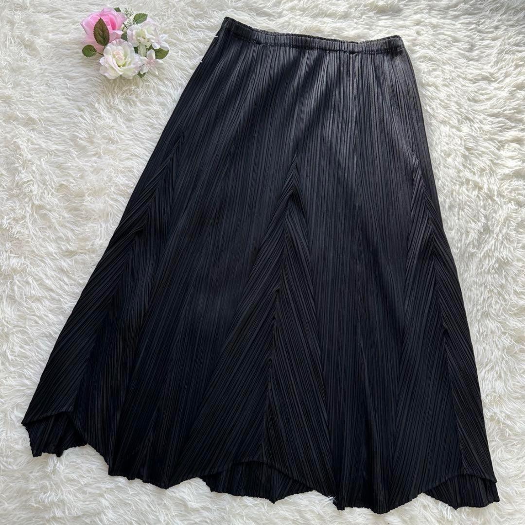大きいサイズ✨プリーツプリーズ 変形フレアスカート