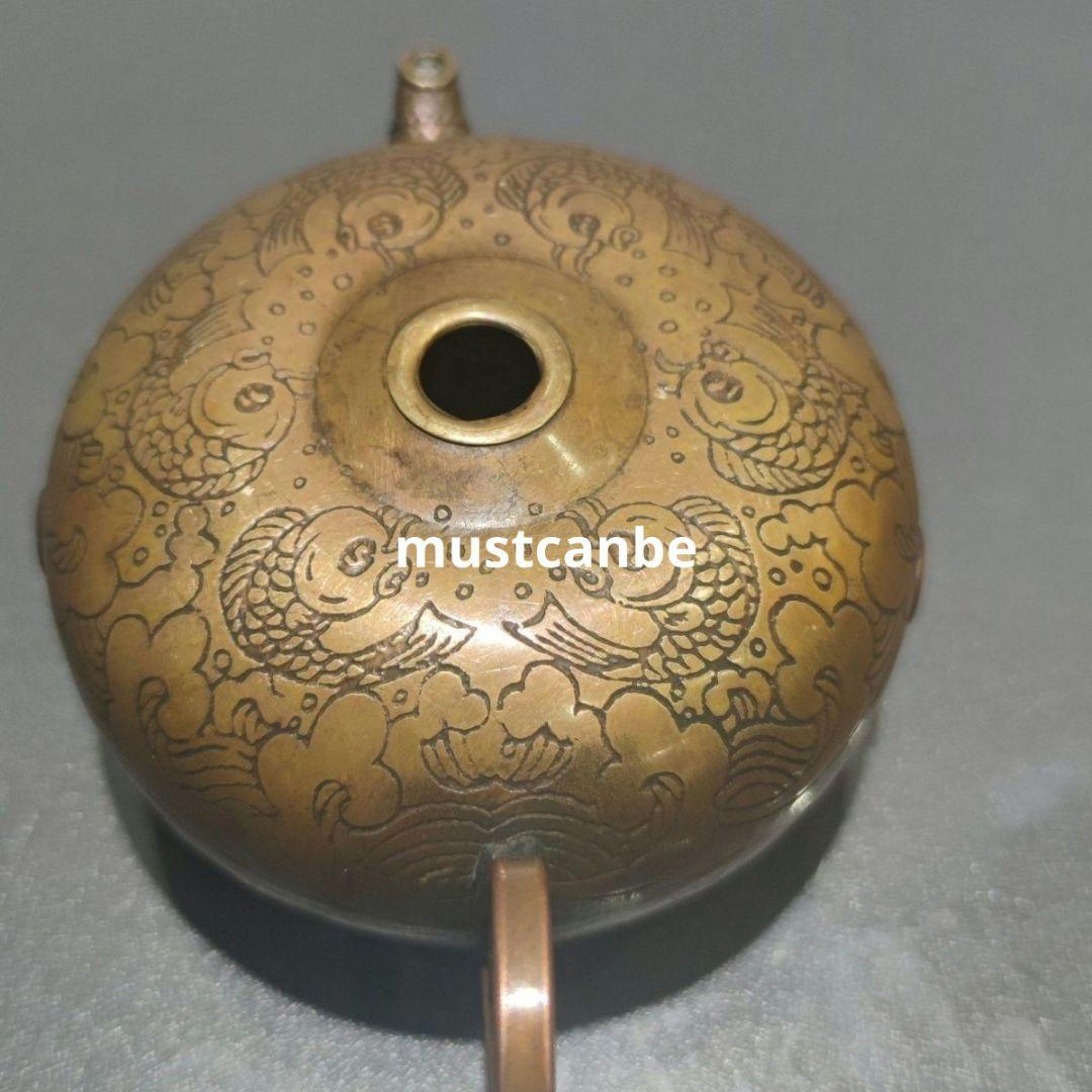 銅製 水注 墨壺 水滴壺 書道具 文房具 装飾品 工芸品 置物