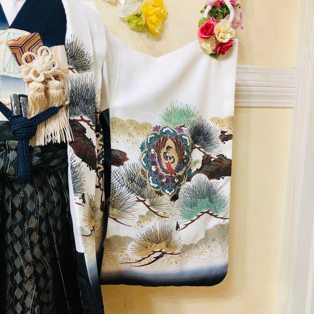 七五三男の子⭐︎5歳　のしめ　鷹　兜　暈し染め　⭐︎金彩⭐︎刺繍⭐︎完全フルセット銘品