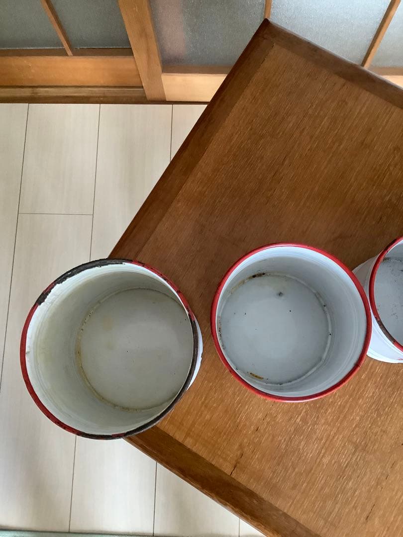 フランス　アンティーク　ホーロー　キャニスターセット　③