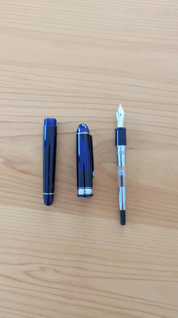 プラチナ万年筆　センチュリー#3776 Mニブ 中字 シャルトルブルー シルバー