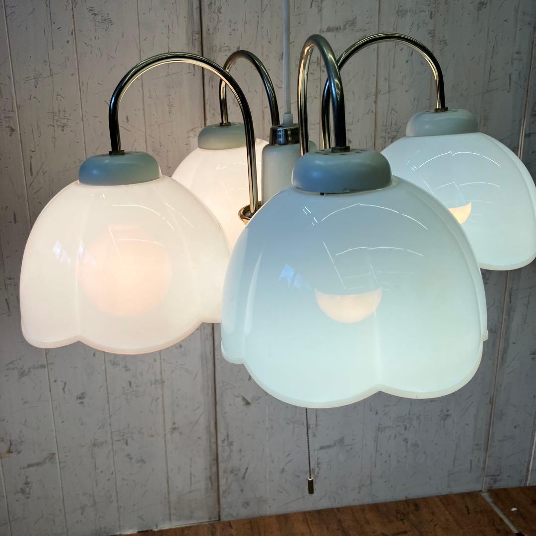① 丸善電機 ラッキー 花モチーフ 4灯シャンデリア 白熱灯器具 テーブルライト