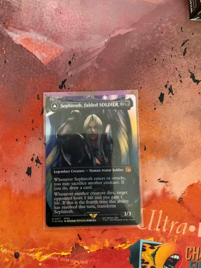 mtg FF コラボ ボーダーレスfoil 威名のソルジャー、セフィロス 英語版