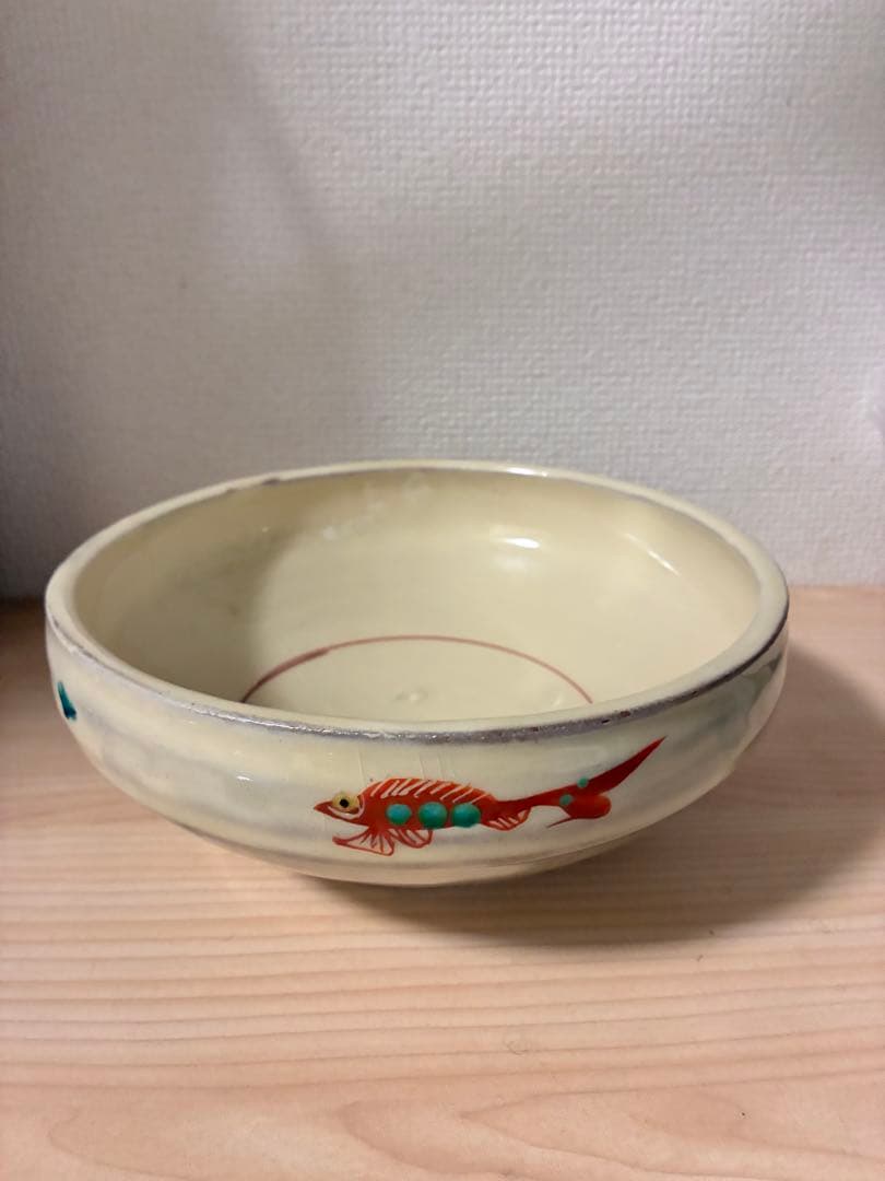 瀧田項一　赤絵鉢　壺屋窯　検）民藝　益子焼　濱田庄司