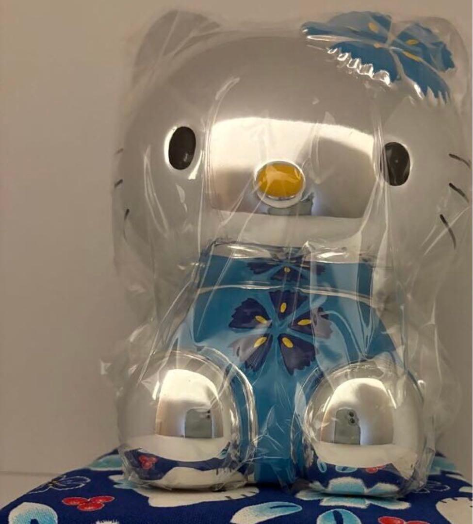 【激レア】キティ　シルバー　貯金箱 ナデシコ 座布団付き　1999年 新品箱入