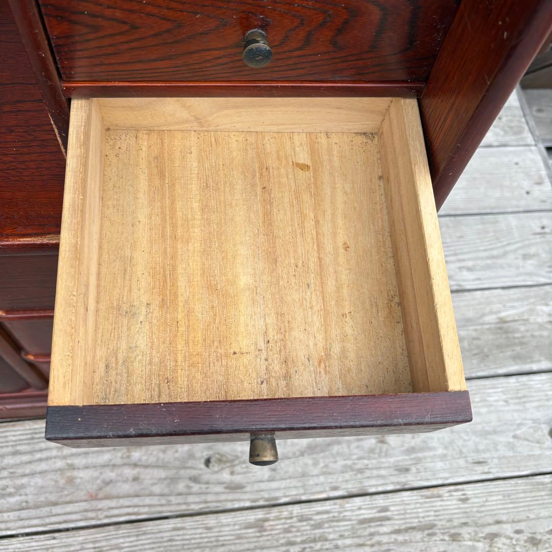 昭和レトロ カリモク 木製 階段型茶棚 サイドボード 飾り棚 コールキャビネット