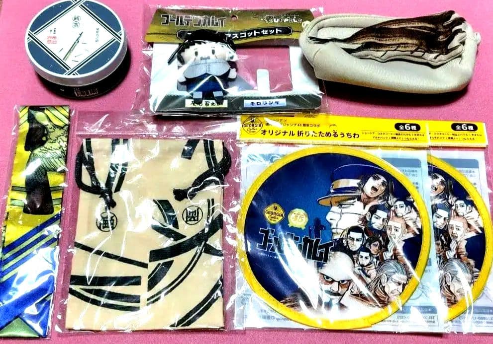 【7点セット】ゴールデンカムイ 尾形百之助 刺青人皮 巾着 リボンスカーフ