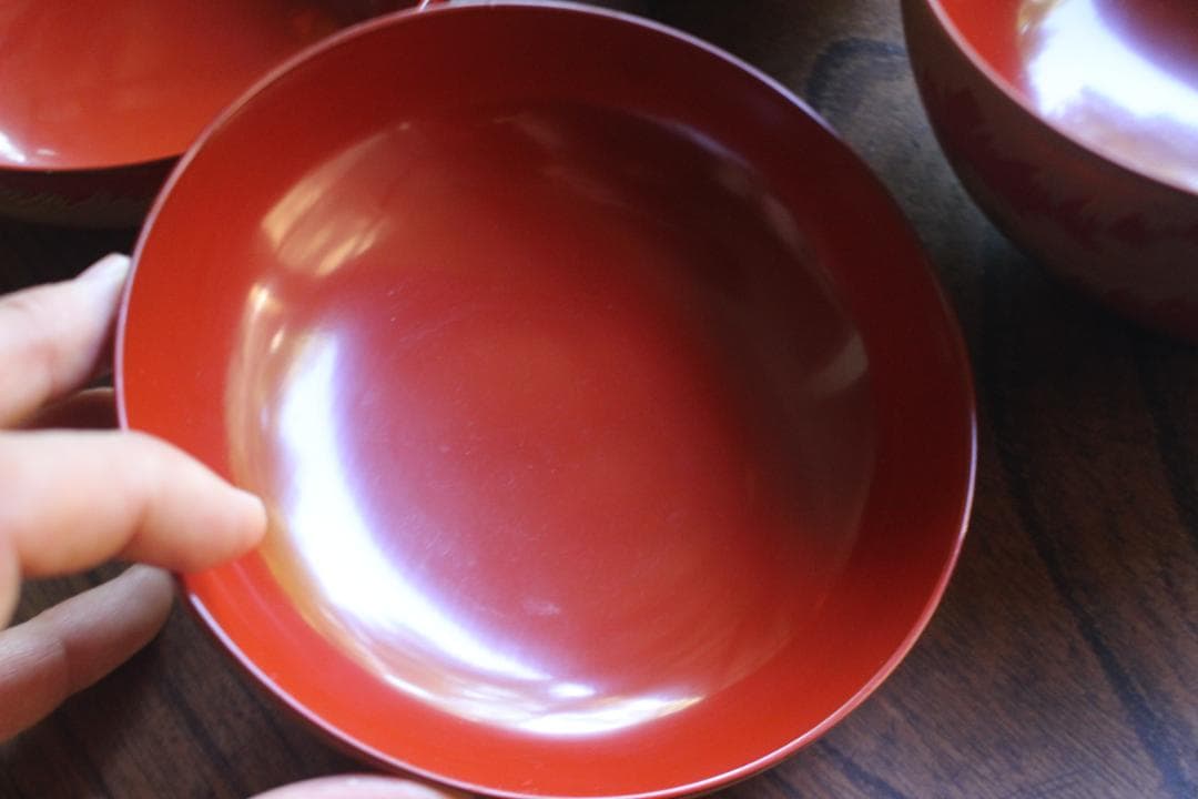 時代逸品！上質朱漆に極上鳳凰沈金蒔絵の映える大椀2点（検輪島塗雑煮椀煮物椀