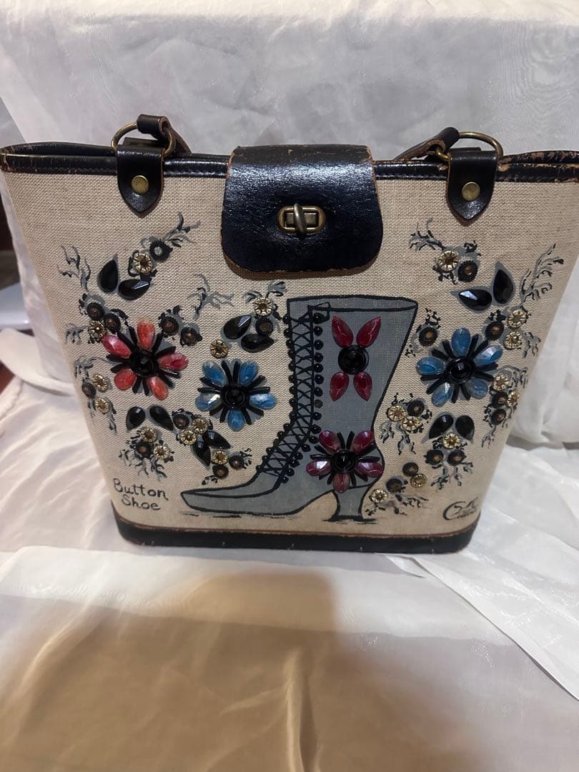 enid collins エニッドコリンズ　コリンズ　バッグ　希少　ブーツ柄