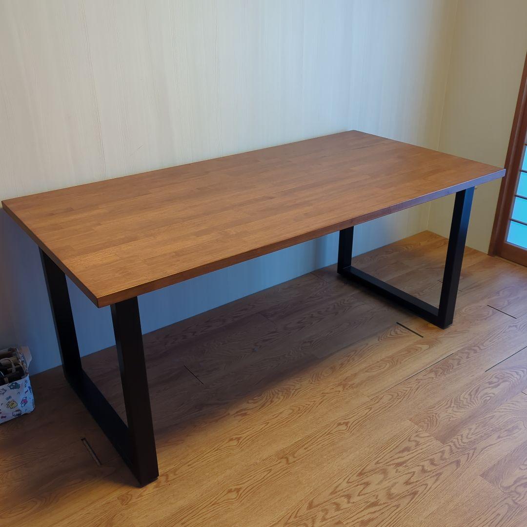 KANADEMONO テーブル ラバーウッド ブラウン160x80