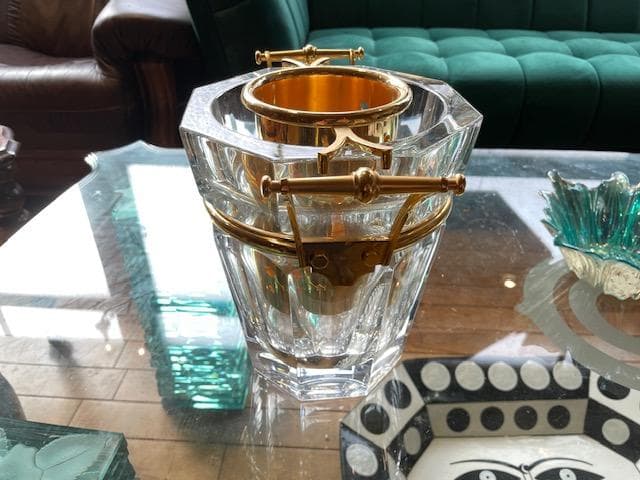 クリアガラス アイスバケツ ゴールドアクセント