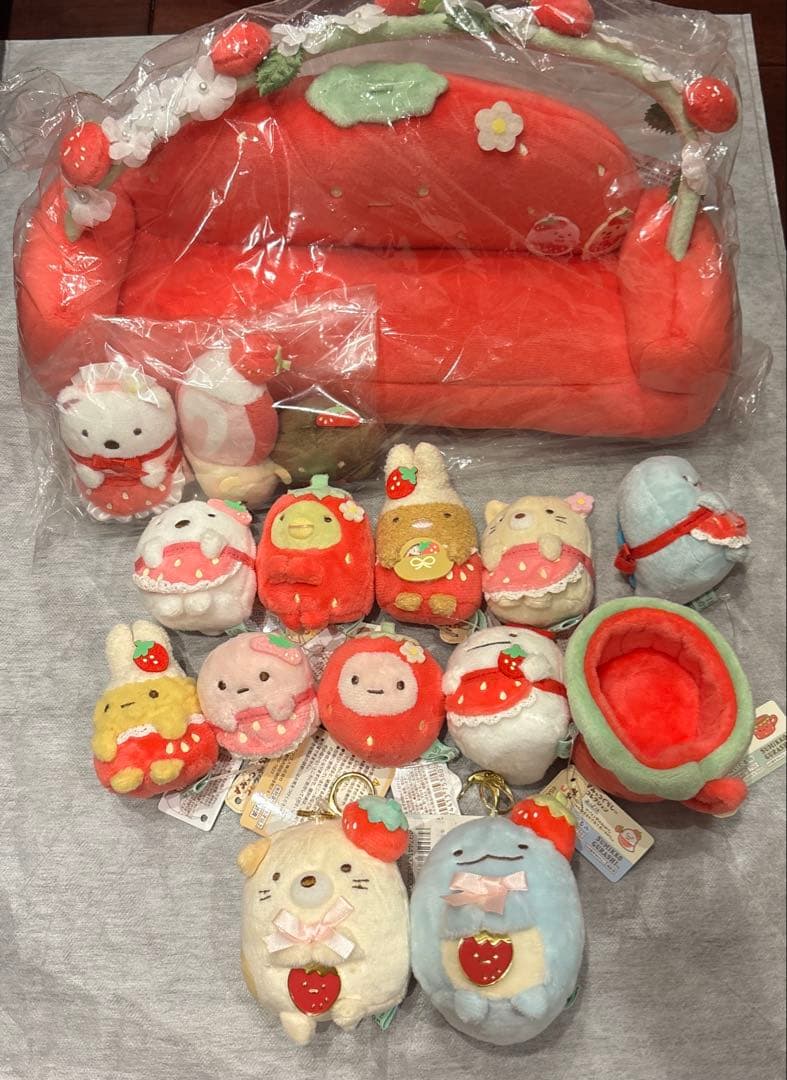 すみっコぐらし 喫茶すみっコいちごフェア 受注生産　てのりぬいぐるみ