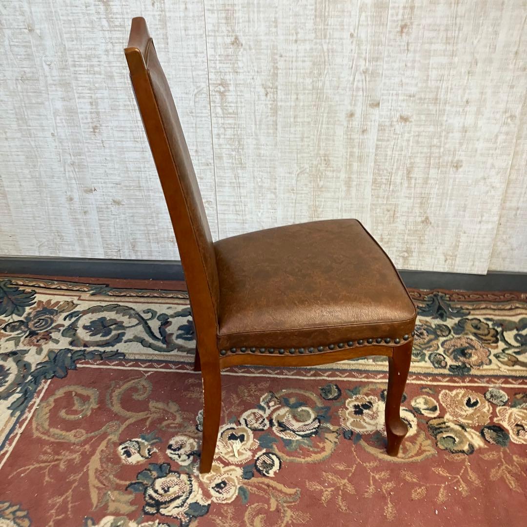 ⑧北欧レトロ マルニ木工 木製椅子 鋲打ちダイニングチェア ロビーチェア 古家具