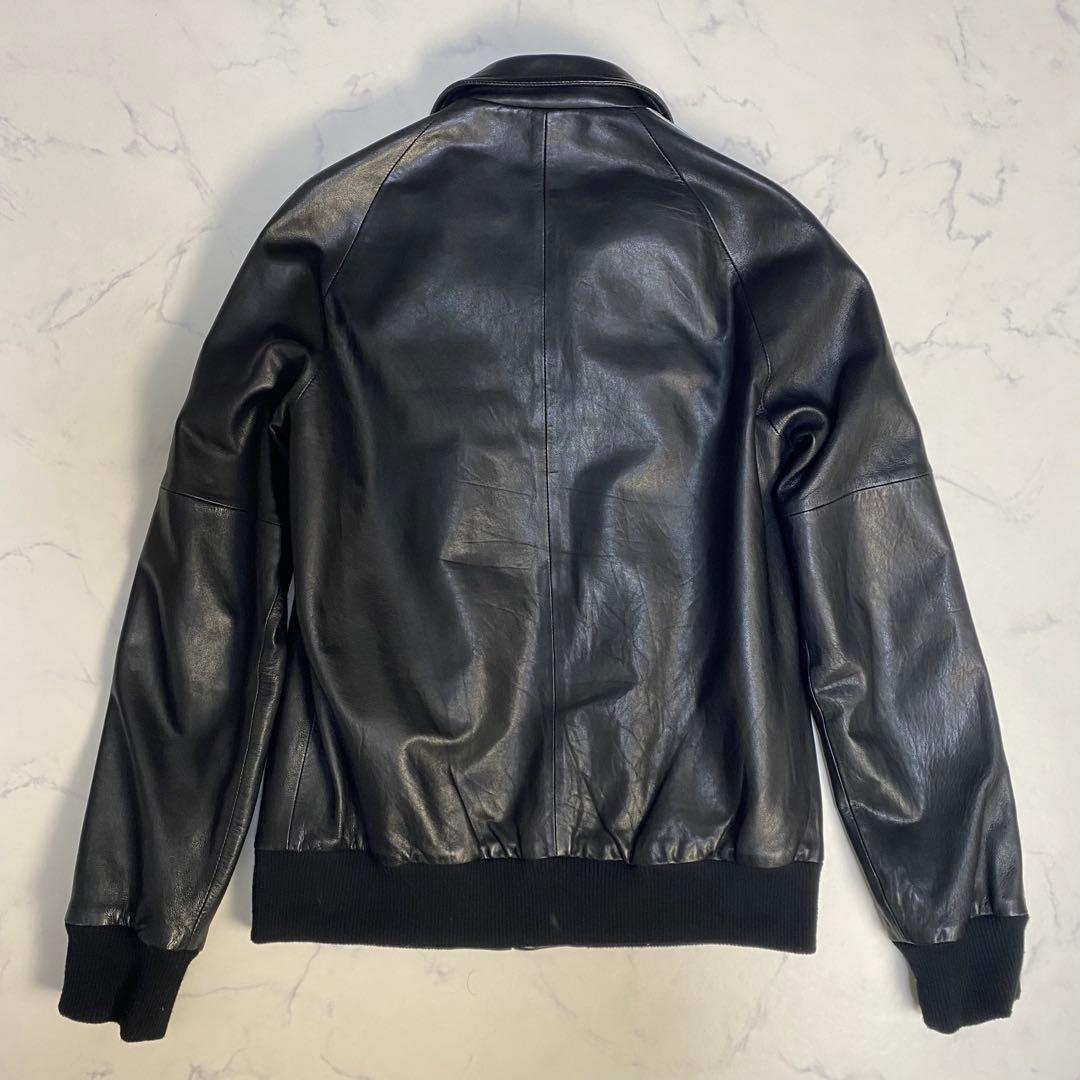 【美品】ショット　トラッカージャケット　M相当　ブラック　レザー　シープスキン