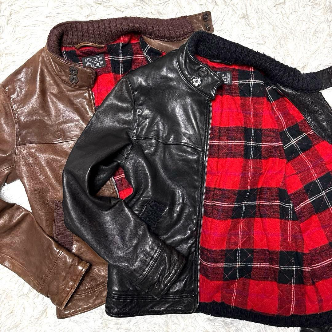 トゥモローランド 裏地チェック ラムレザー ライダース 2着セット 本革 お得