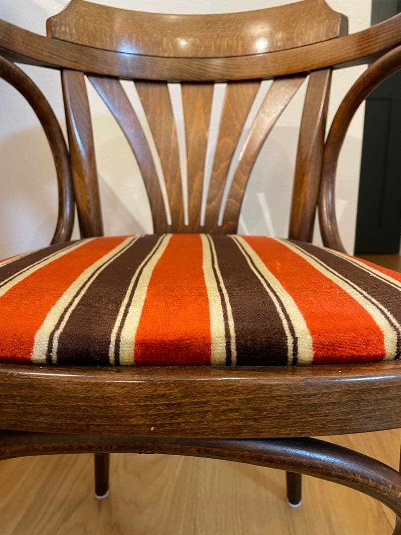 木製ヴィンテージチェア　ストライプ