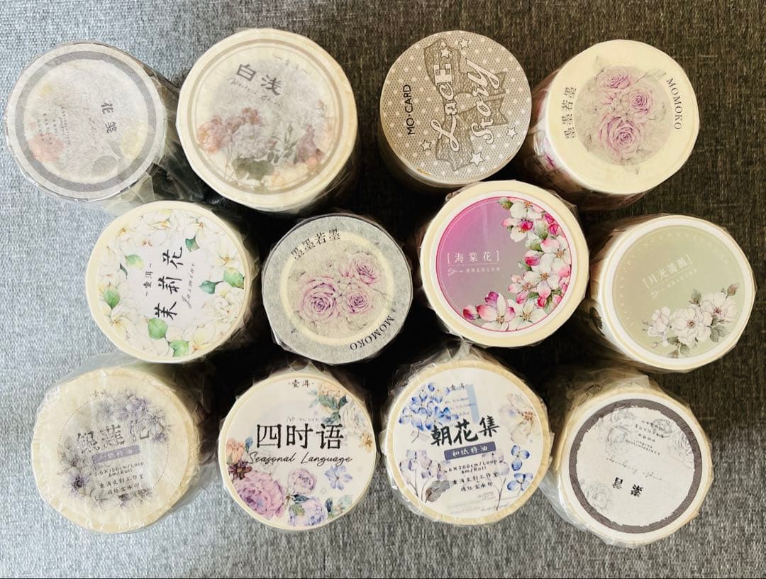 【新品未開封】海外マステ　12本　まとめ売り　花系　マスキングテープ