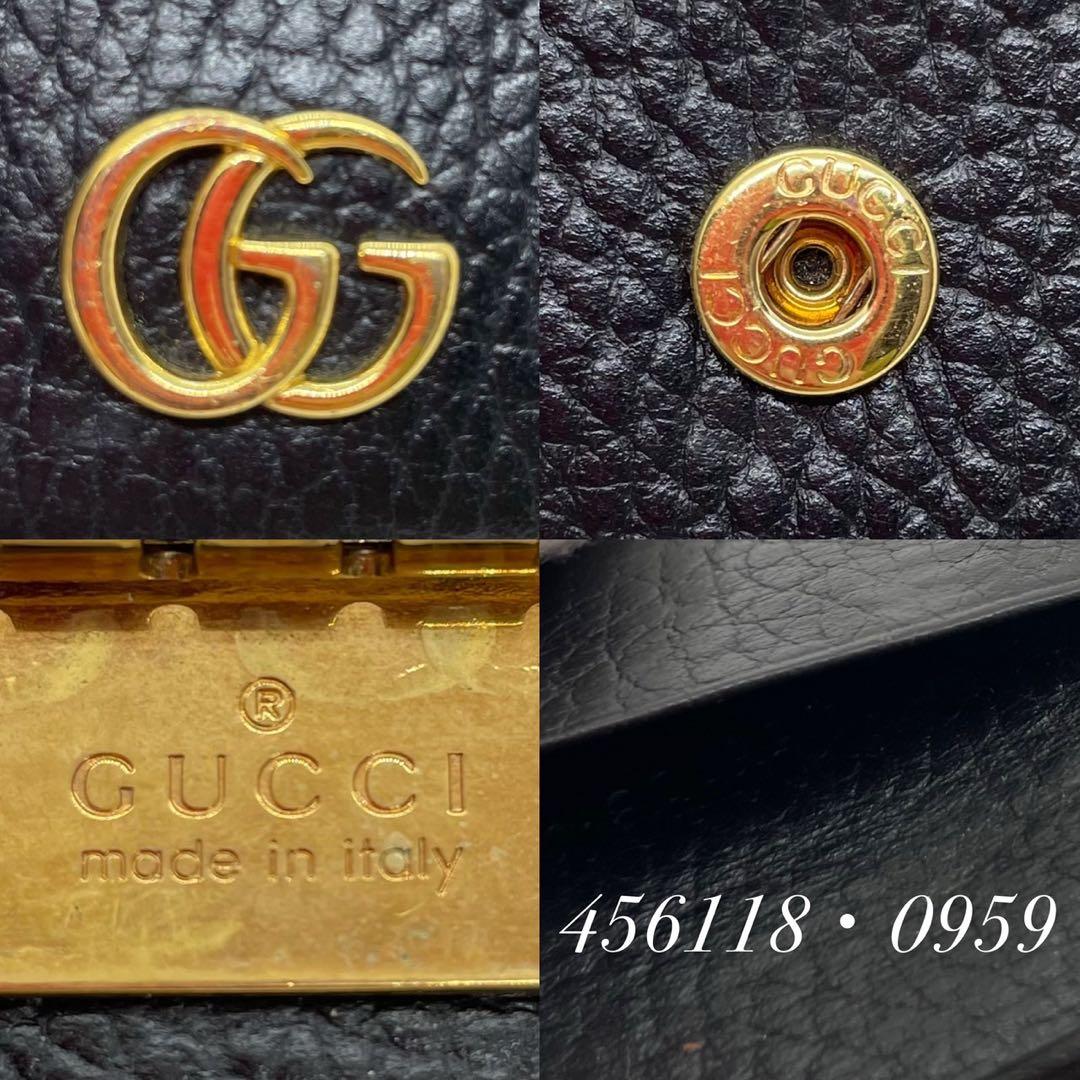【美品/箱付き】グッチ 456118・0959 GGマーモント キーケース 黒