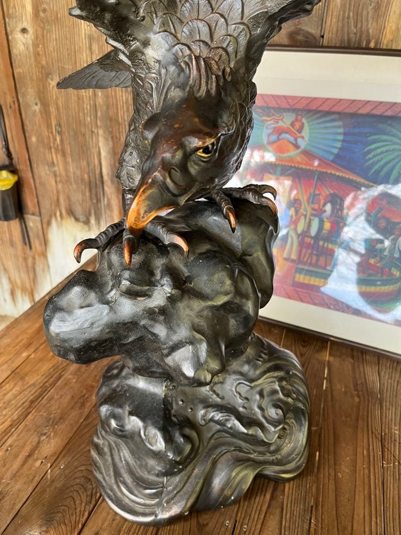 金属製 鷲の彫刻 高さ約60cm