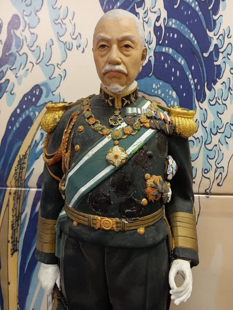 戦前稀少レア大日本帝国海軍東郷平八郎元帥大正〜昭和戦前頃４６センチ陶器人形当時物