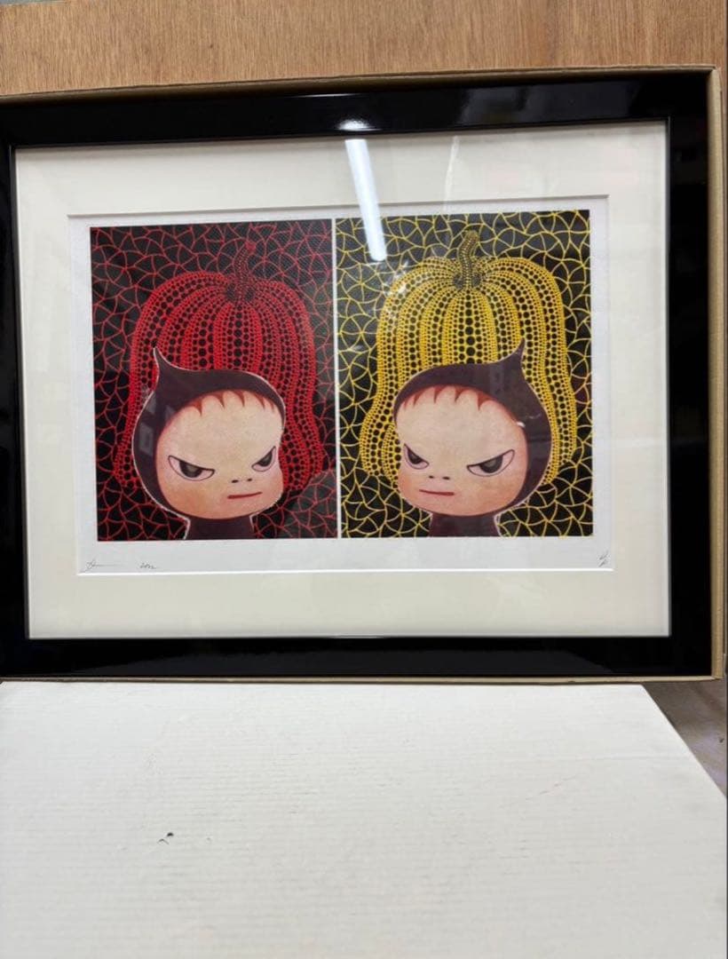 奈良美智、草間彌生 コラボアートポスター 世界限定 100枚 新品額入り