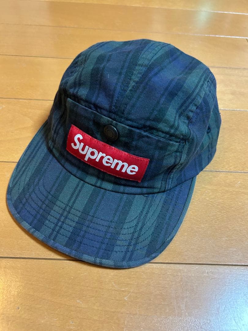 Supreme ジェットキャップ　チェック　ポケット付　ボックスロゴ