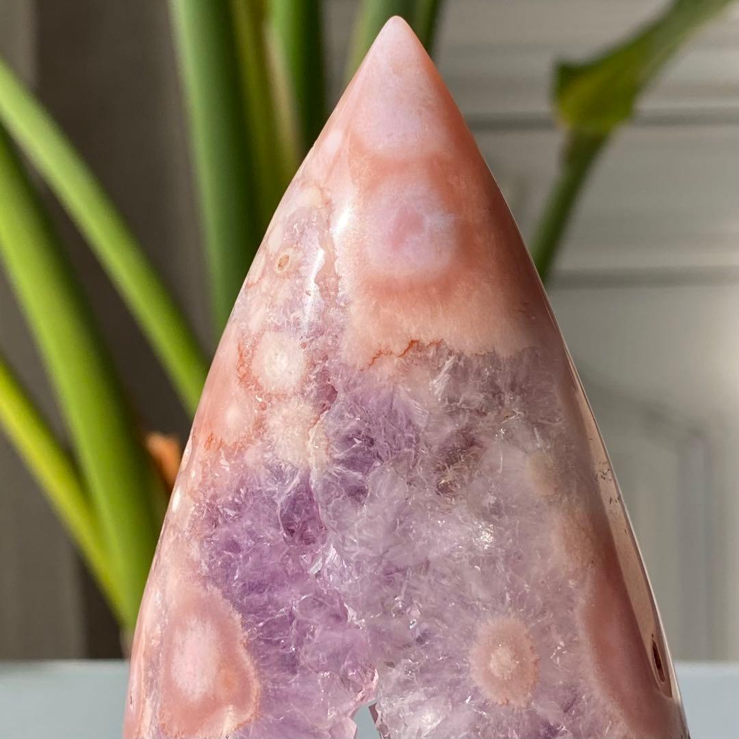 【 高品質 ピンクアメジスト フラワーアゲート 原石 フレイム 約251g 】