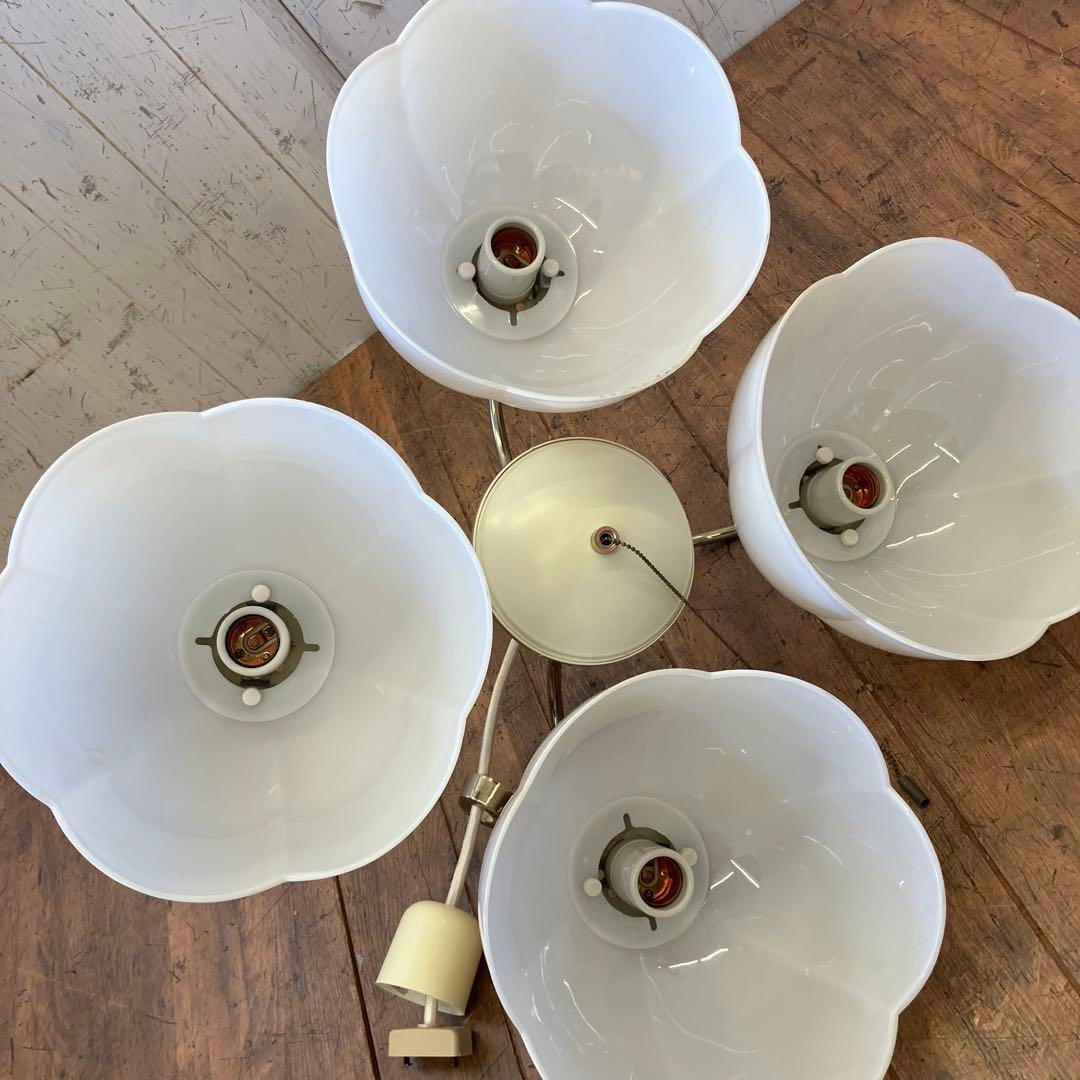 ②丸善電機 ラッキー 花モチーフ 4灯シャンデリア 白熱灯器具 テーブルライト