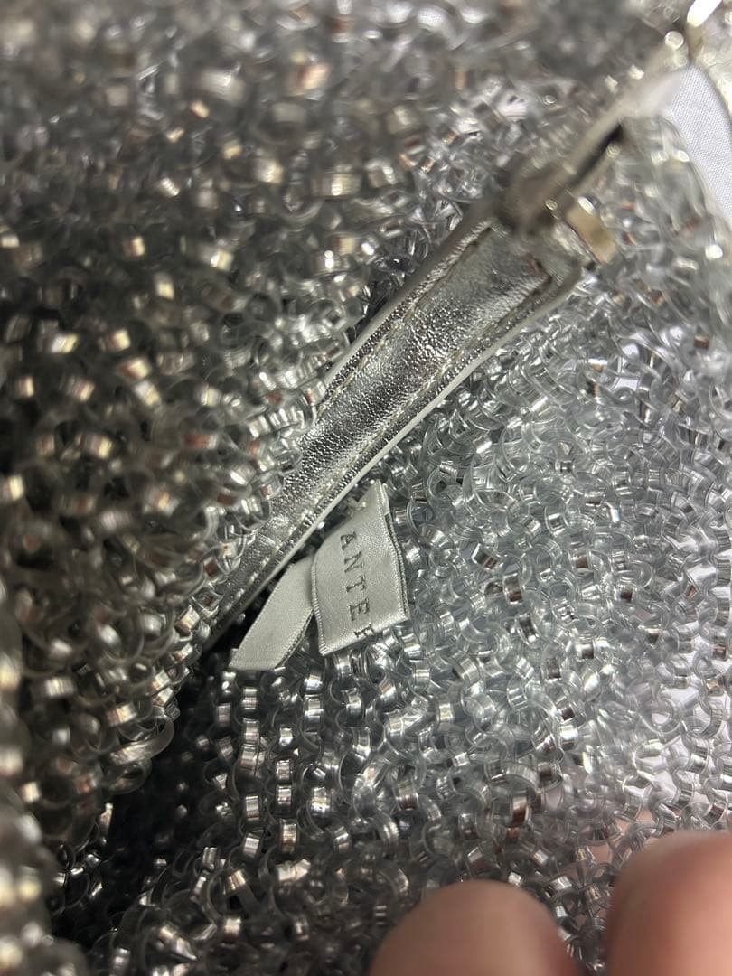 ANTEPRIMA シルバー ビーズパーティーバッグ