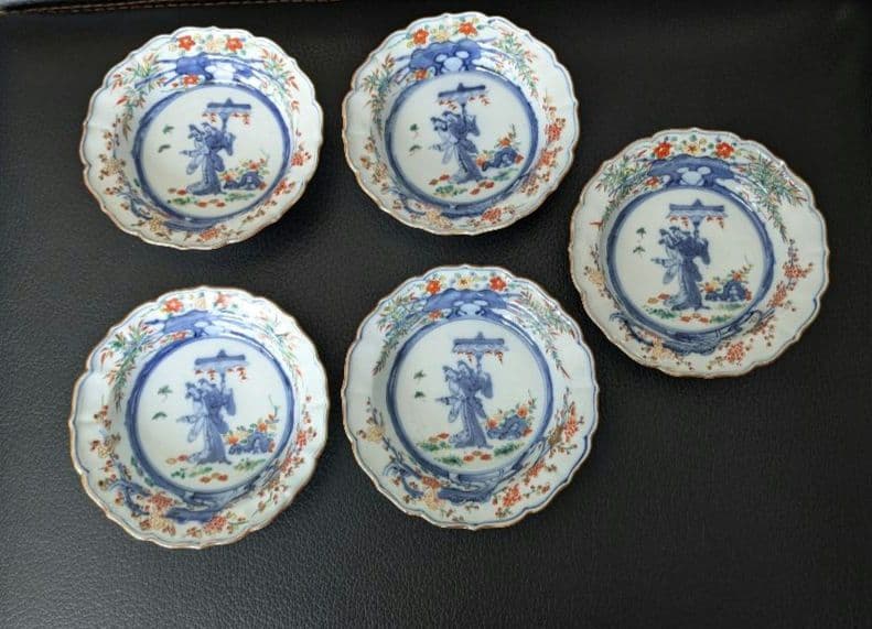 骨董　アンティーク　柿右衛門？　中鉢5個