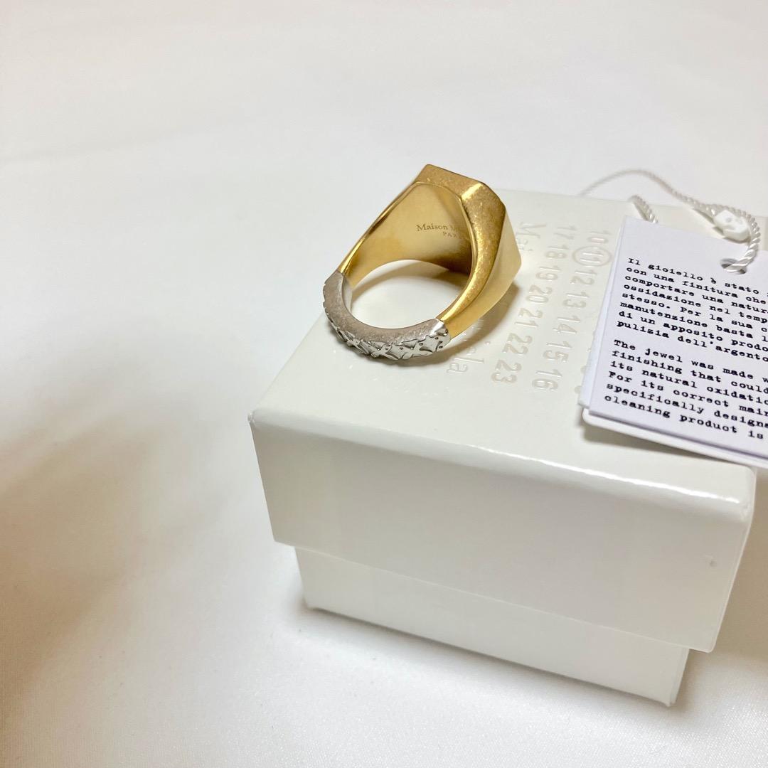 新品 7 マルジェラ 22aw スクエアリング 指輪 金 4318