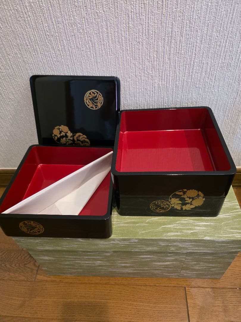 会津塗　屠蘇器　三段重