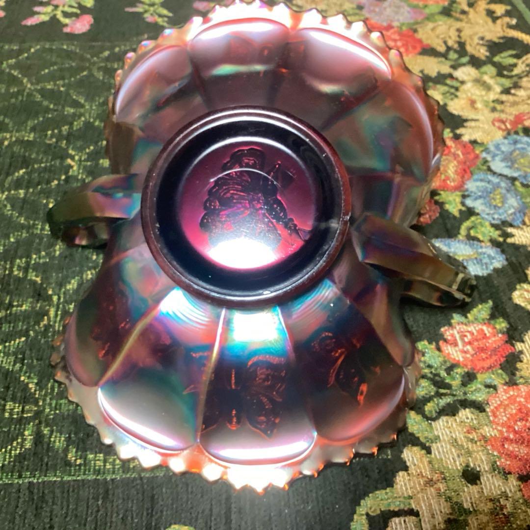 フェントン　バタフライ柄カーニバルグラス　ヴィンテージ