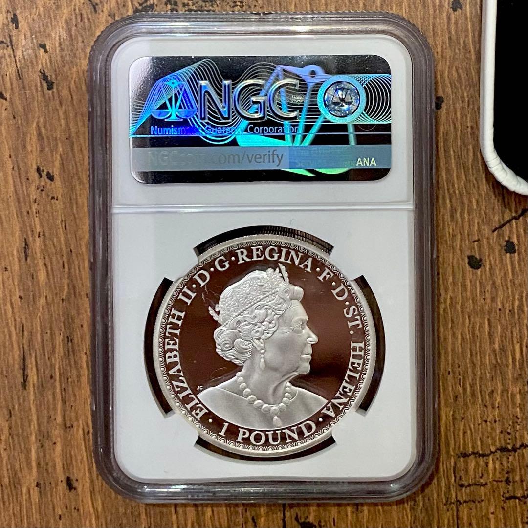 鑑定済☆2020 セントヘレナ ウナ ライオン 純銀銀貨  NGC 1oz