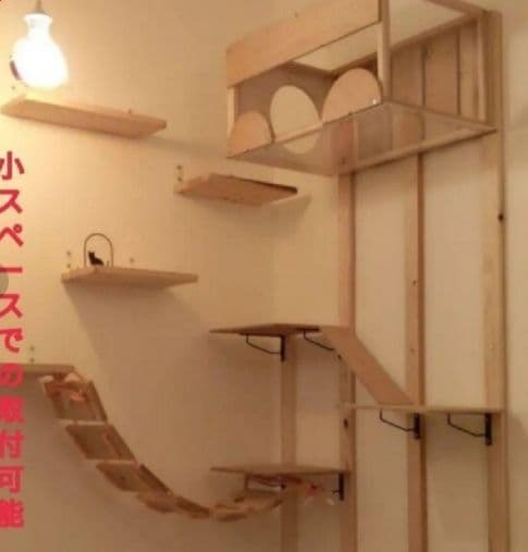 木製 据え置き型キャットタワー