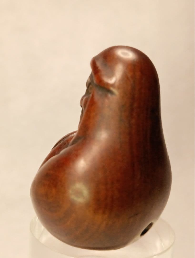 柘植彫 根付 「達磨 図」 江戸時代