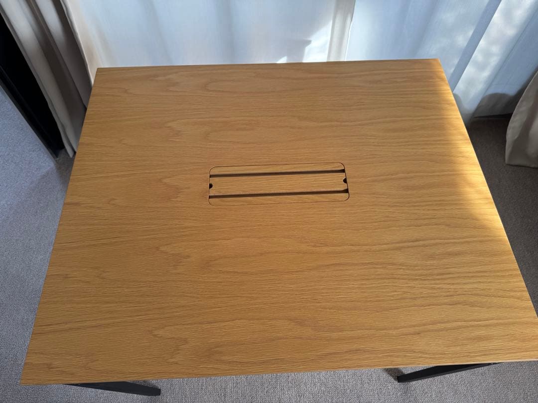 【美品】おうちの時間 ダイニングテーブル 幅90 USB付 ナチュラル