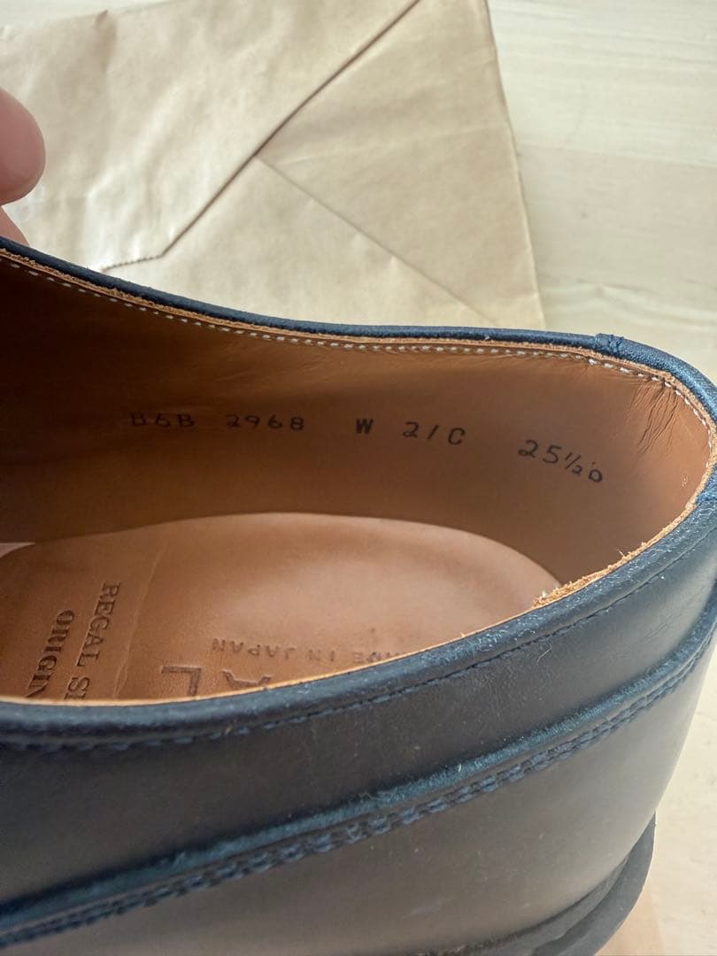 REGAL リーガル　Uチップ バイカラー　紺白　本革　W21C