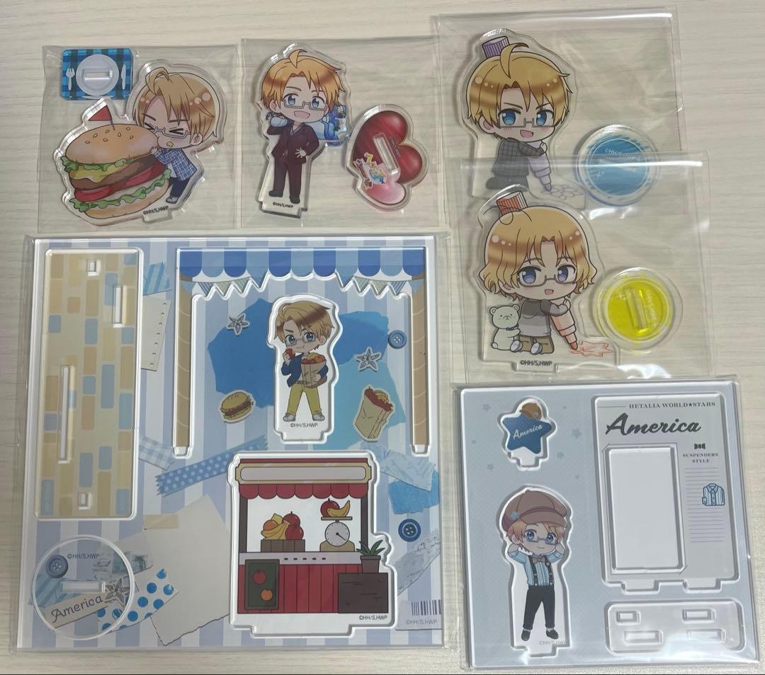 ヘタリア まとめ売り アメリカ中心 アクスタ 缶バッジ ねんどろいど など