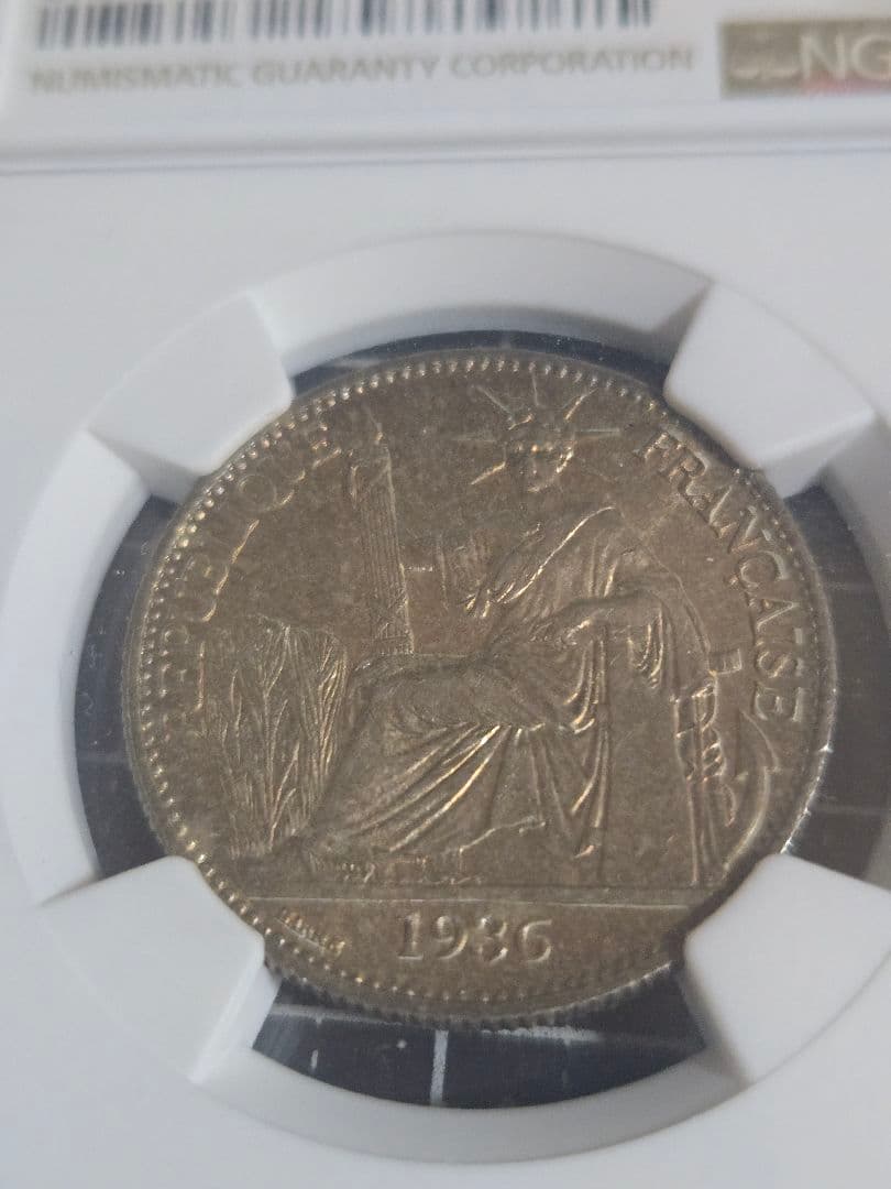 1936 50C MS 64 NGC インドシナ フランス 貿易銀 トーン