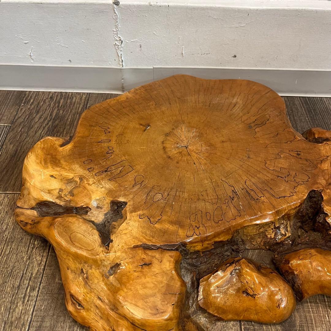 天然木 一枚板 台座 花台 盆栽台 敷板 香炉台 花梨屋久杉 欅 総重量7kg