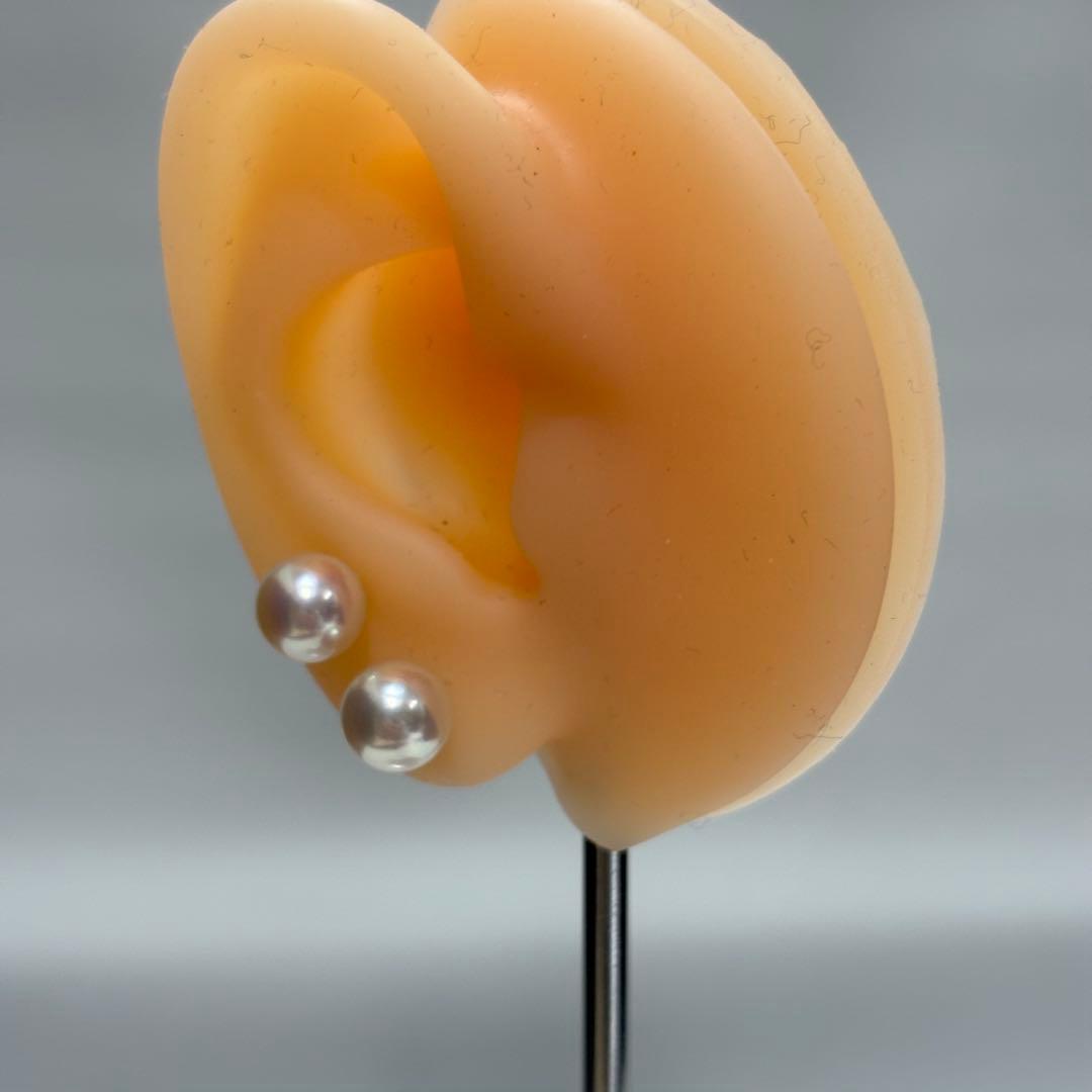 535 パールピアス　あこや真珠　7.9mm