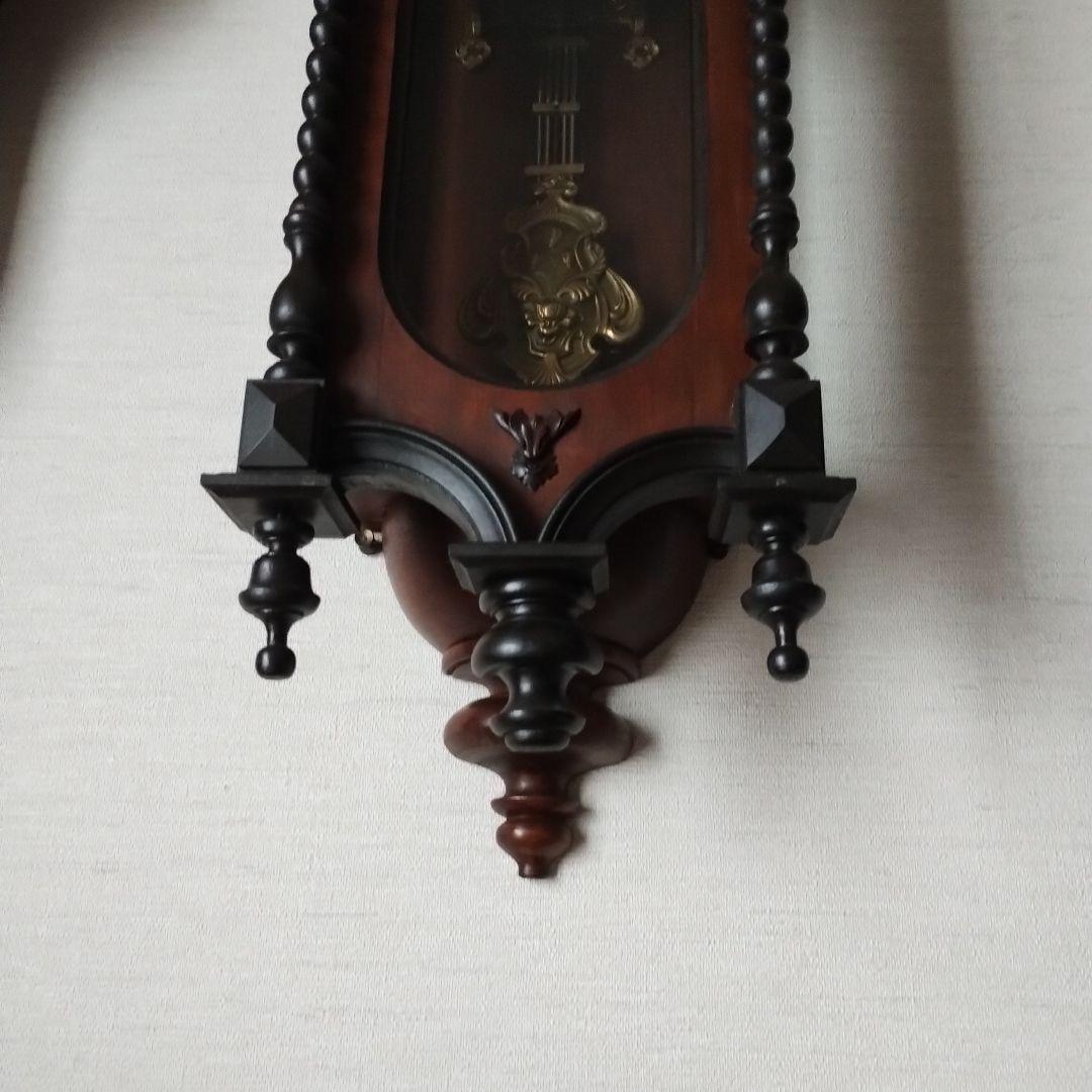 ナ*ナ様 掛時計　３面ガラス　巻き鍵付き　柱時計 　ゼンマイ式