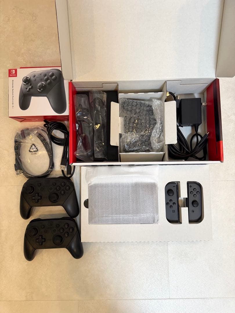Nintendo Switch+プロコントローラー2台+ 256GB SDカード