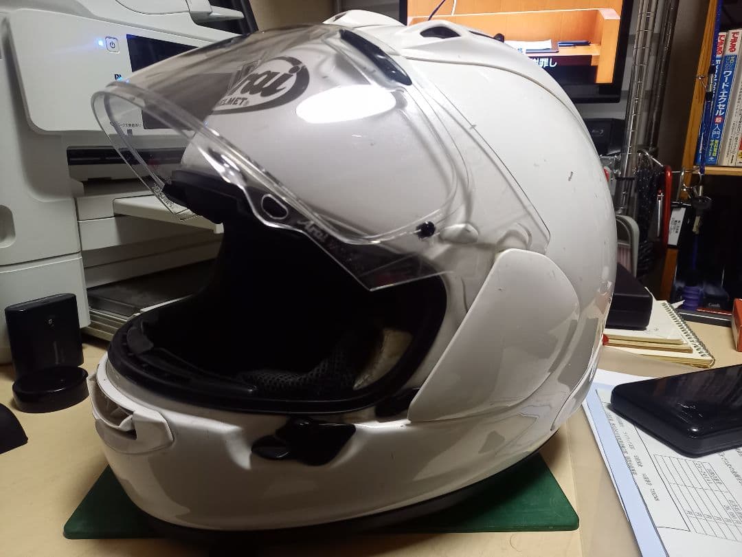 アライ　RX-7X　パールホワイト　サイズ65-66㎝ 純正スポイラー装着