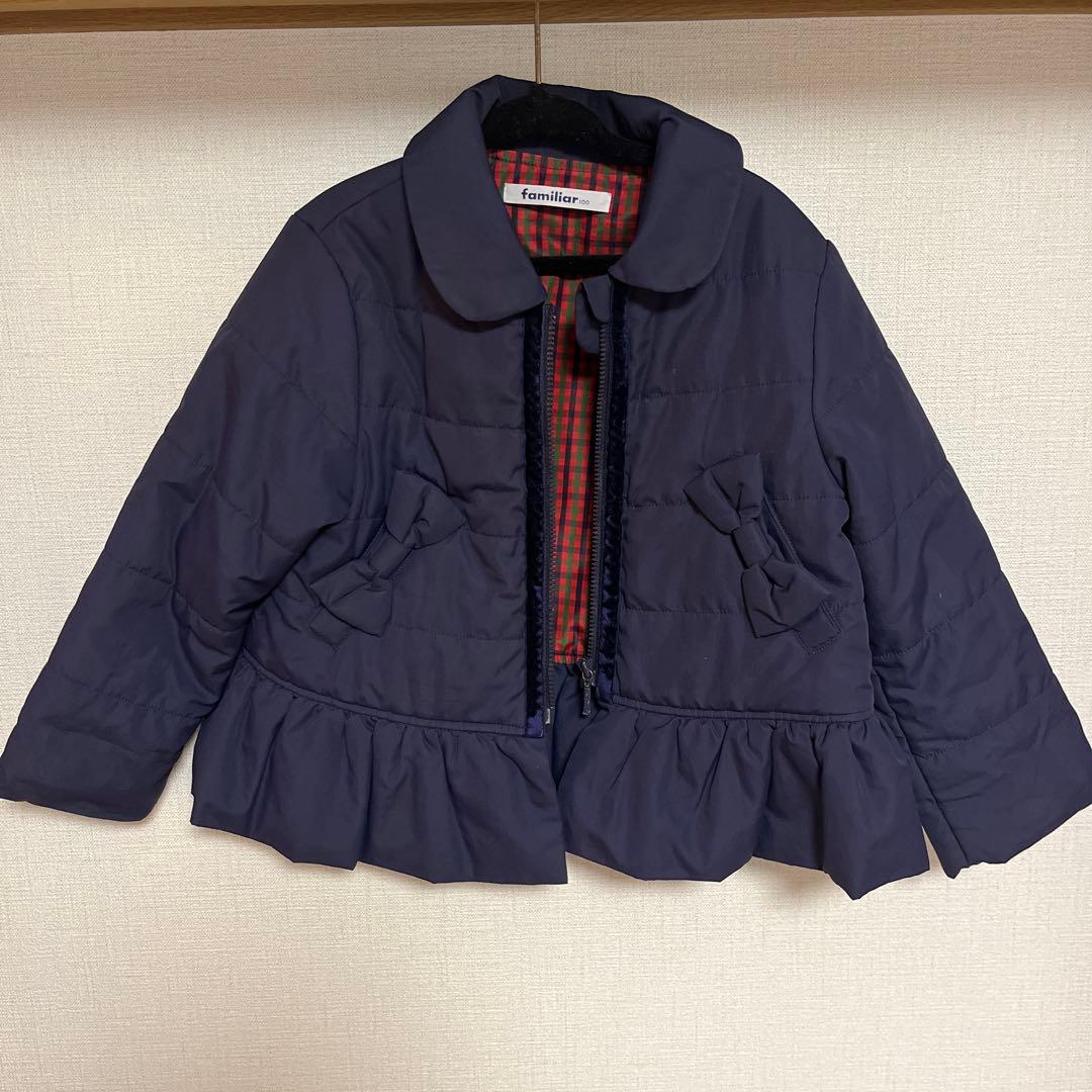 familiar ネイビー フリルジャケット　100