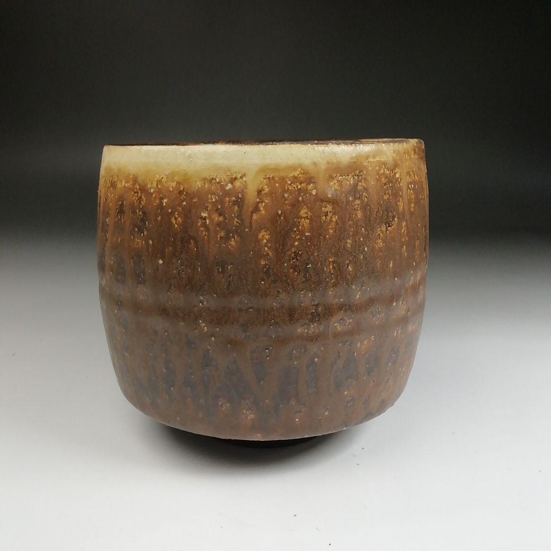 Ｓ９１１　茶碗　『鉄刷毛目　筒茶碗』『叶光夫 造』　共箱　抹茶碗　茶道具