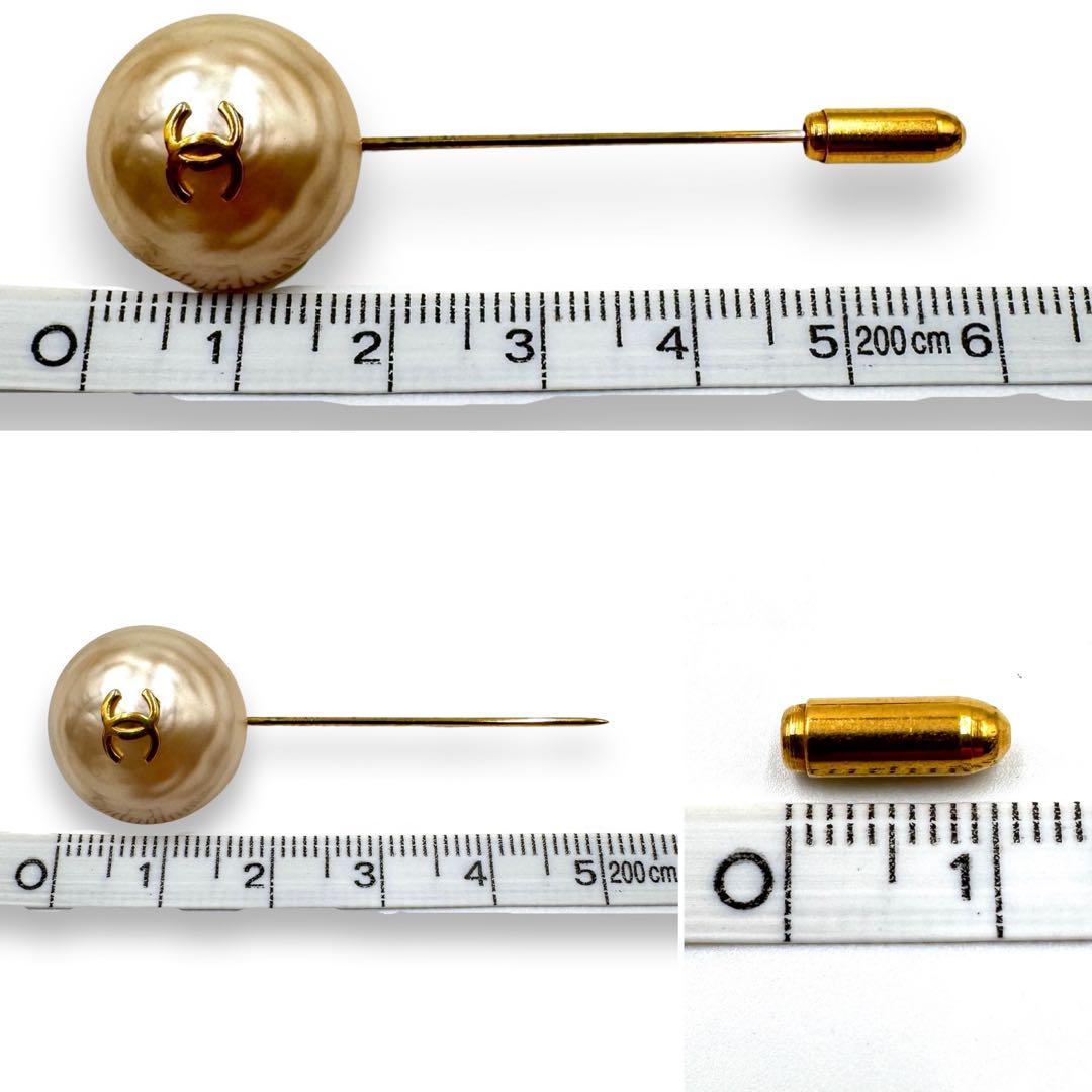 極美✨　シャネル　ピンブローチ　正規品　ココマーク　フェイクパール　ビンテージ